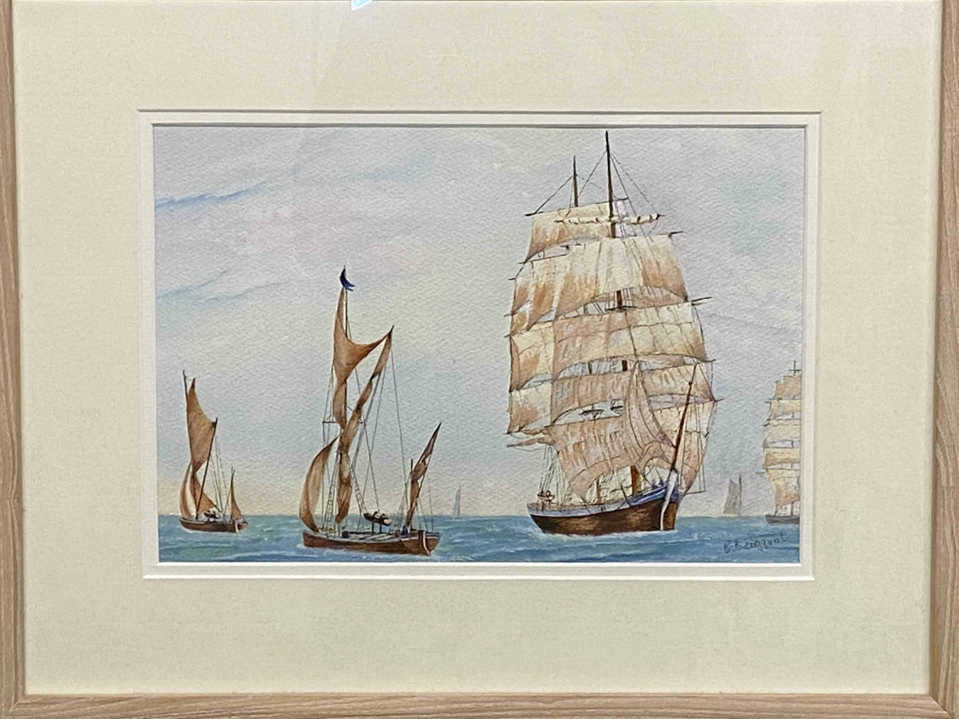 E. Bergquist, two framed and glazed watercolours - Image 7 of 8