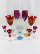 Collection of ten drinking glasses