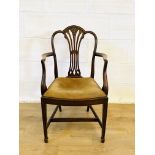 Georgian mahogany elbow chair