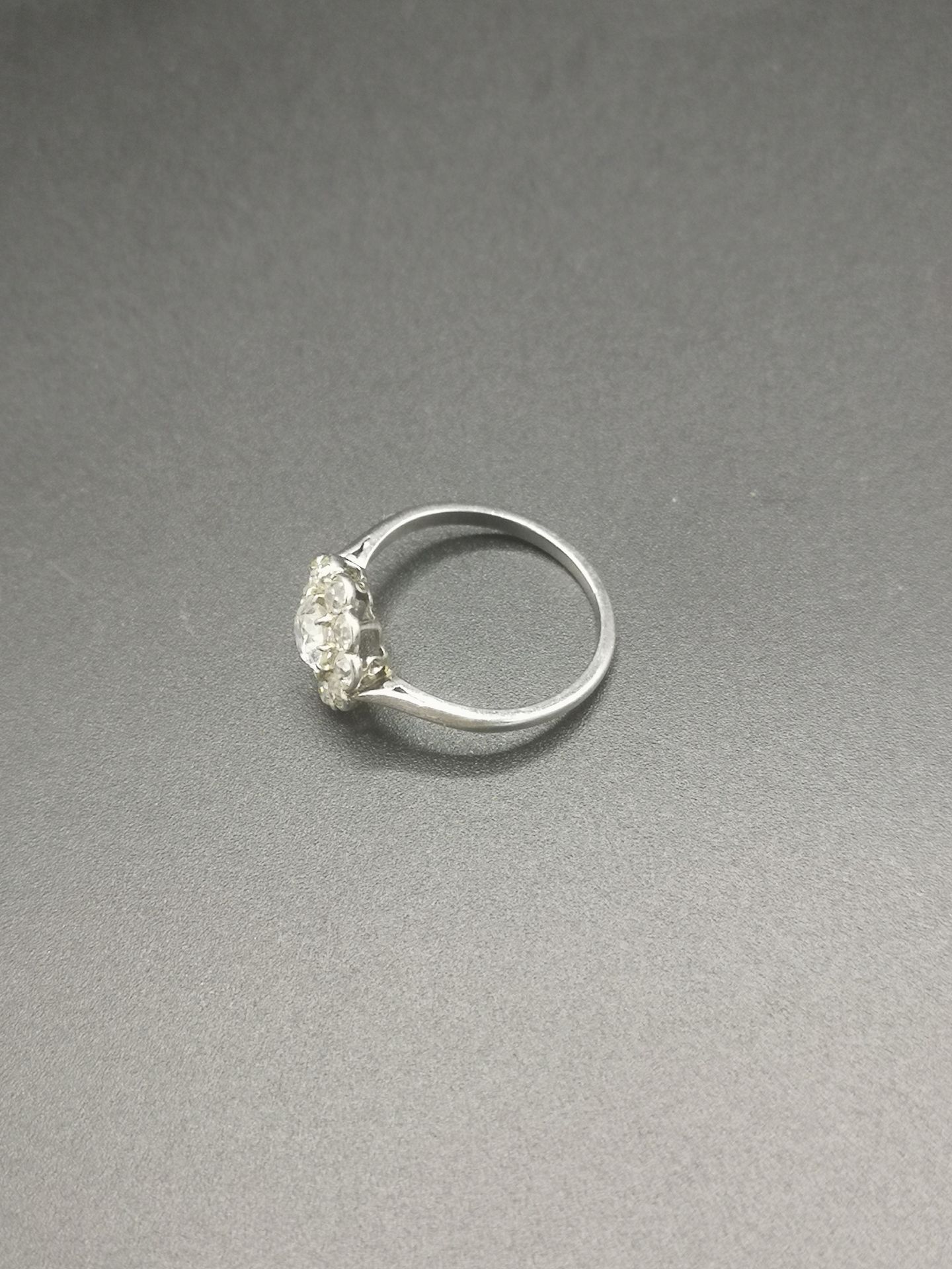 White metal and diamond cluster ring - Image 3 of 4