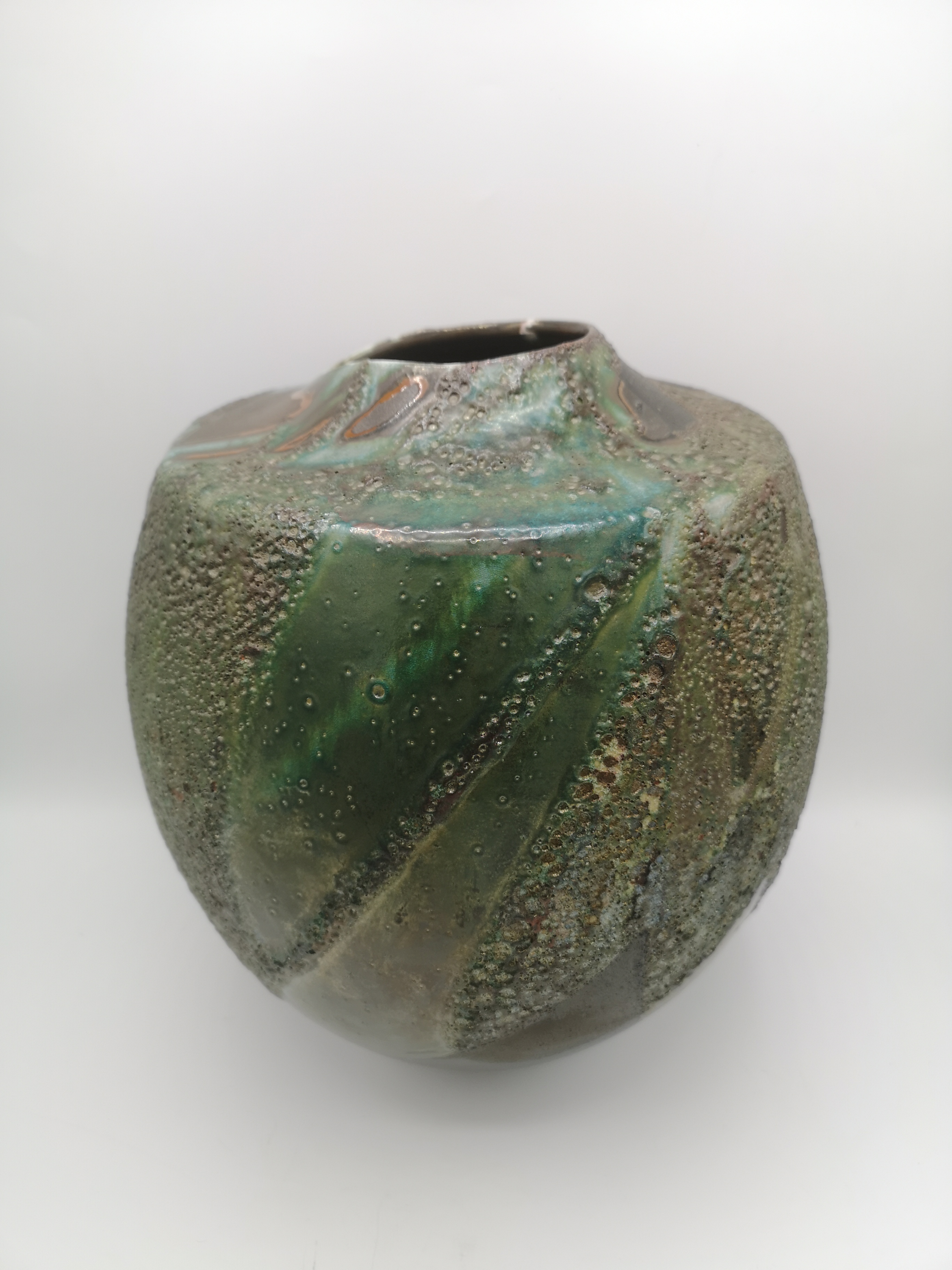 Ceramic raku vase by Tony Evans