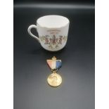 Edward VIII Tuscan china mug with an Edward VIII medal