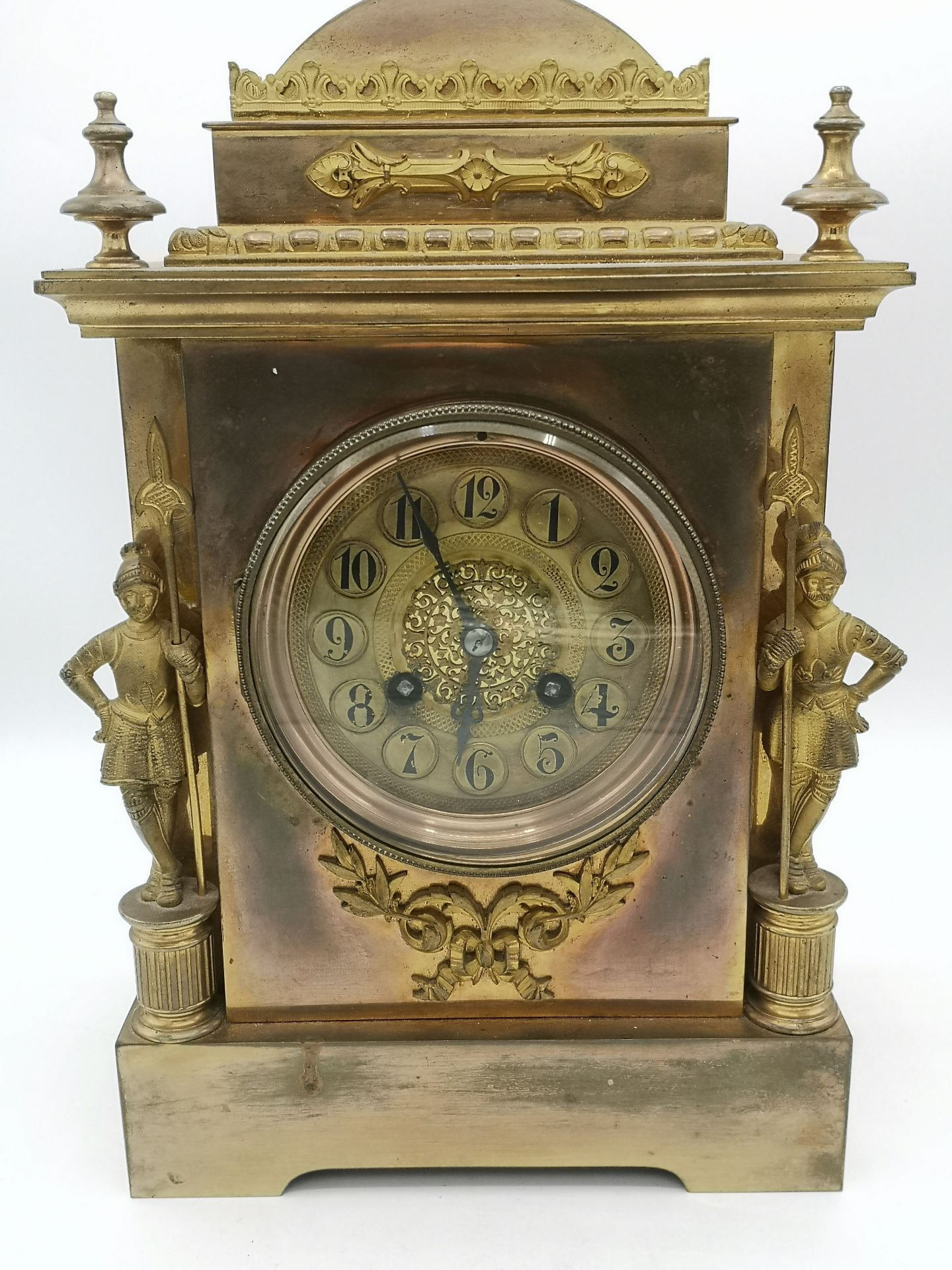 Brass cased mantel clock