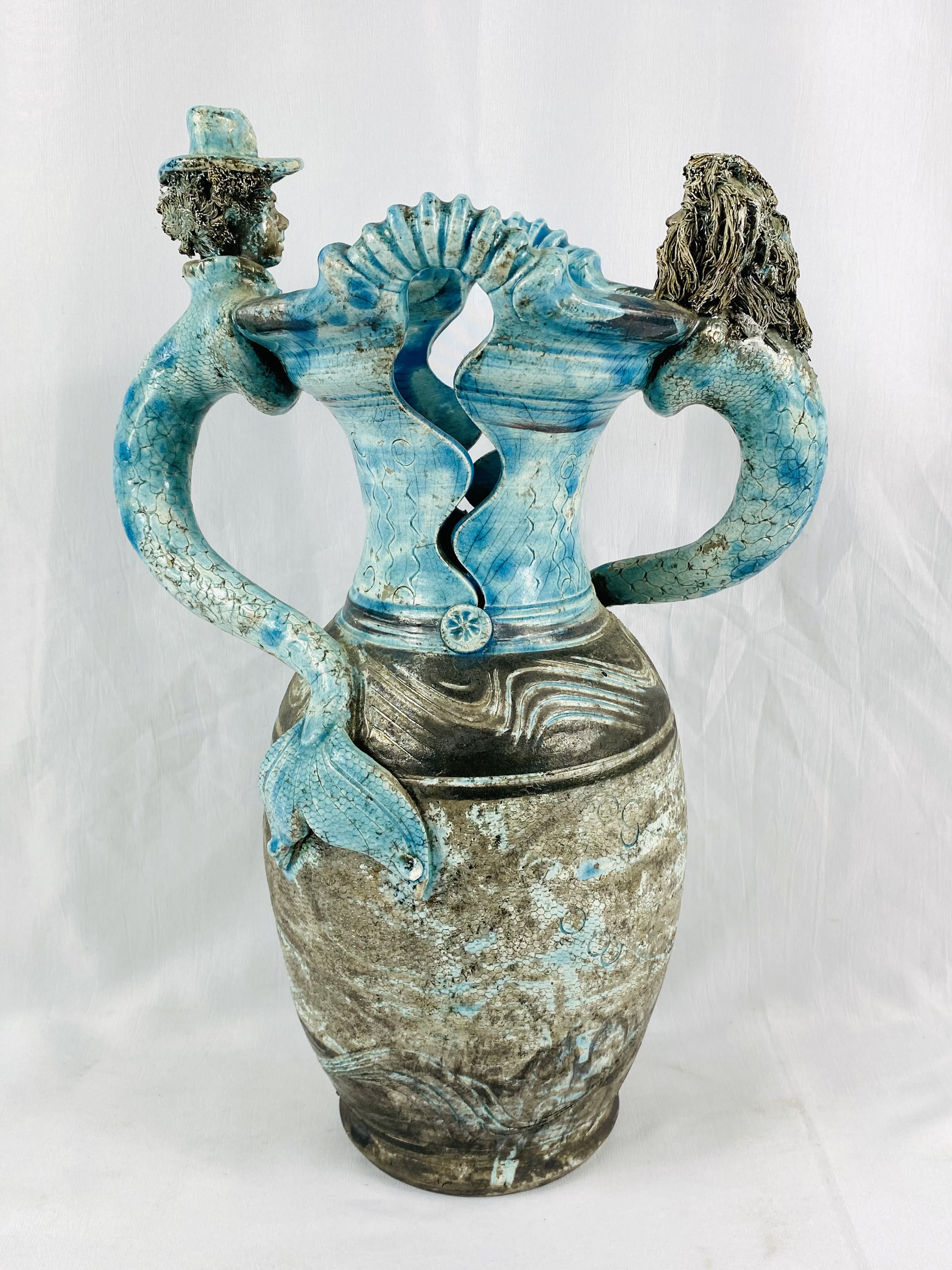 Michael Kennedy pottery mermaid vase