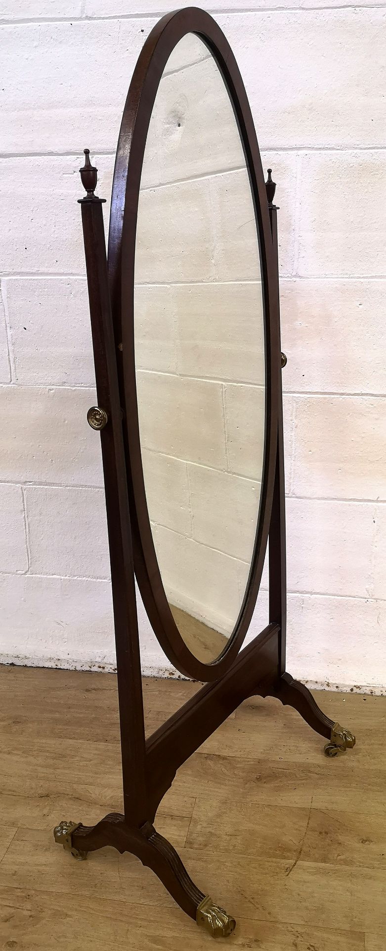 Mahogany cheval mirror - Image 6 of 6