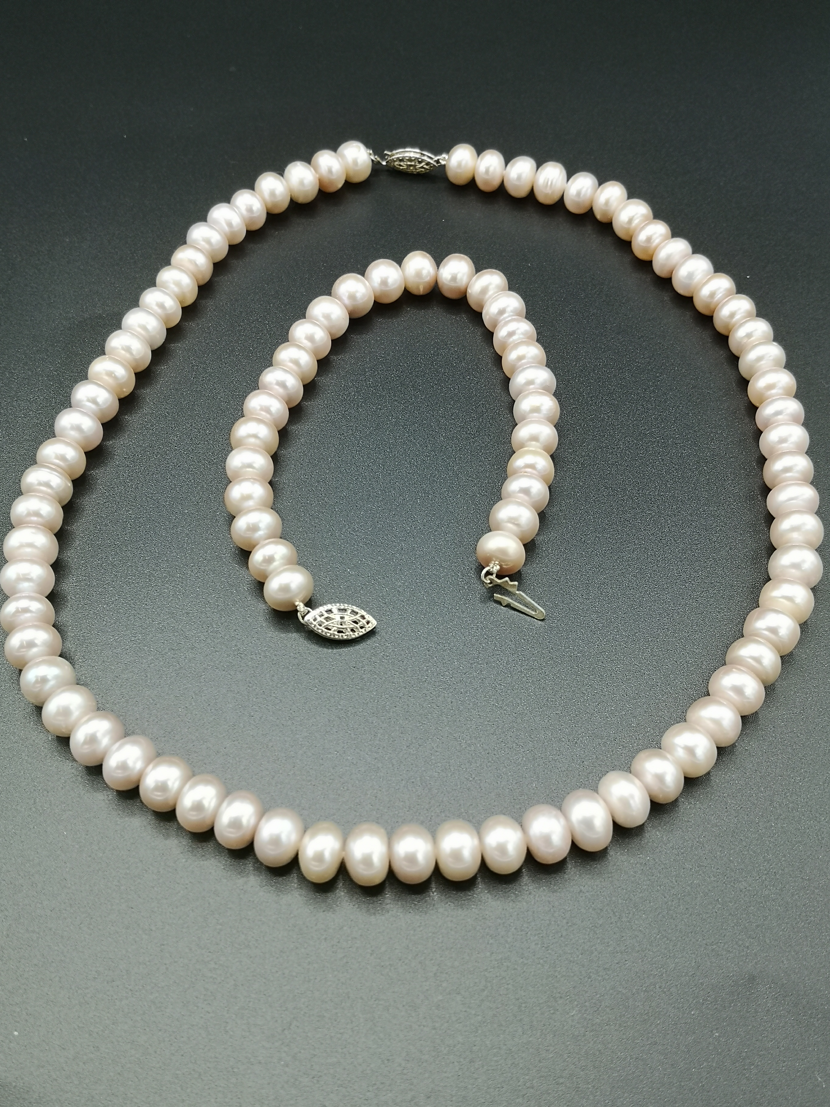 Pearl necklace with matching bracelet - Image 3 of 5