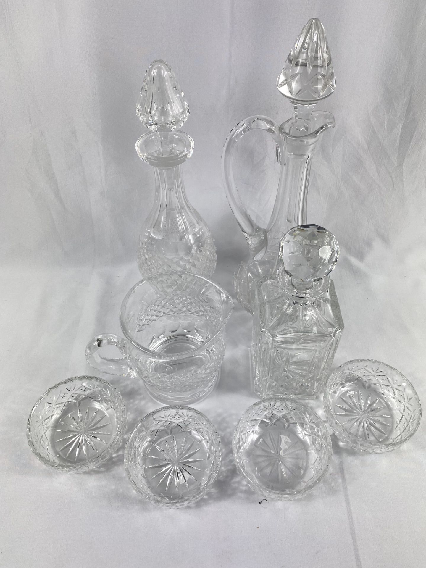 Three crystal glass decanters and other glassware - Image 4 of 4