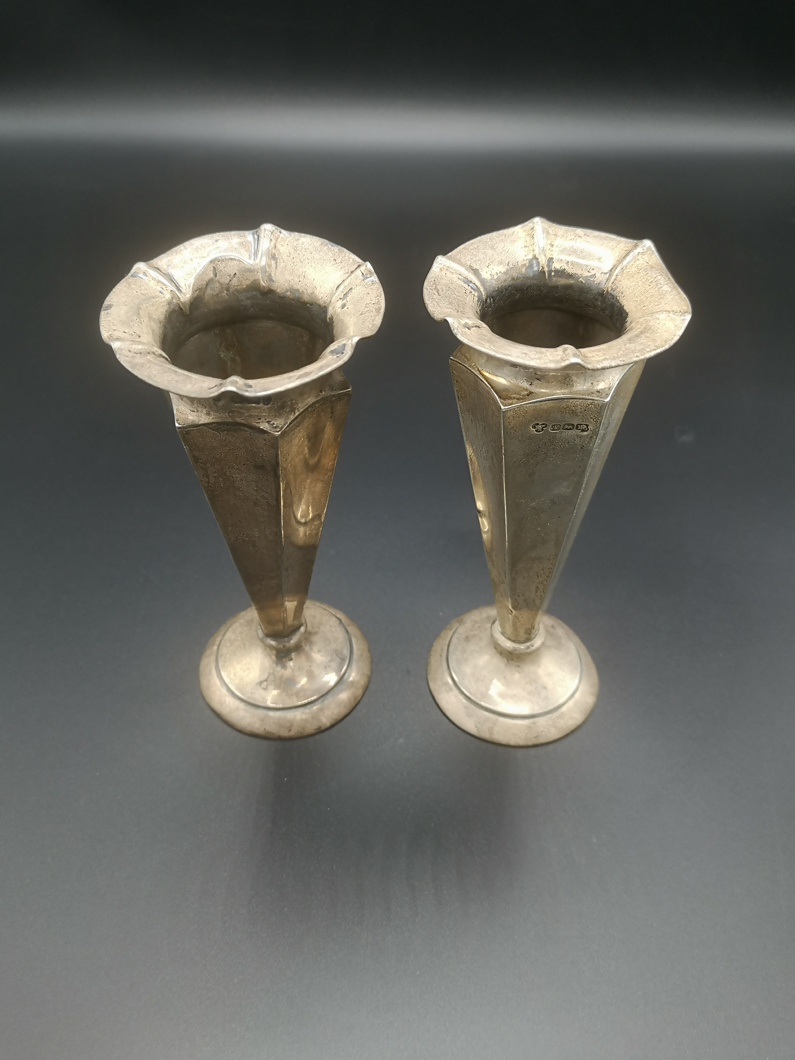 A pair of silver vases and other items of silver - Image 2 of 11