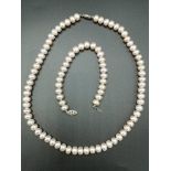 Pearl necklace with matching bracelet