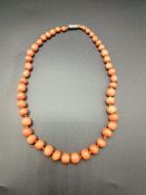 Coral graduated bead necklace