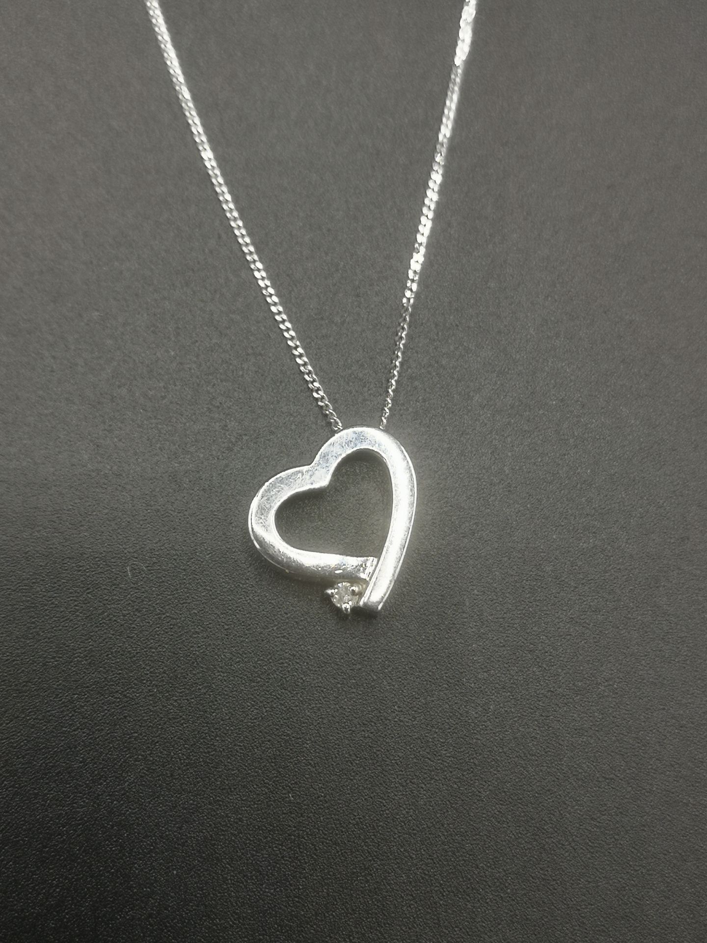 9ct white gold chain and pendant - Bild 2 aus 6