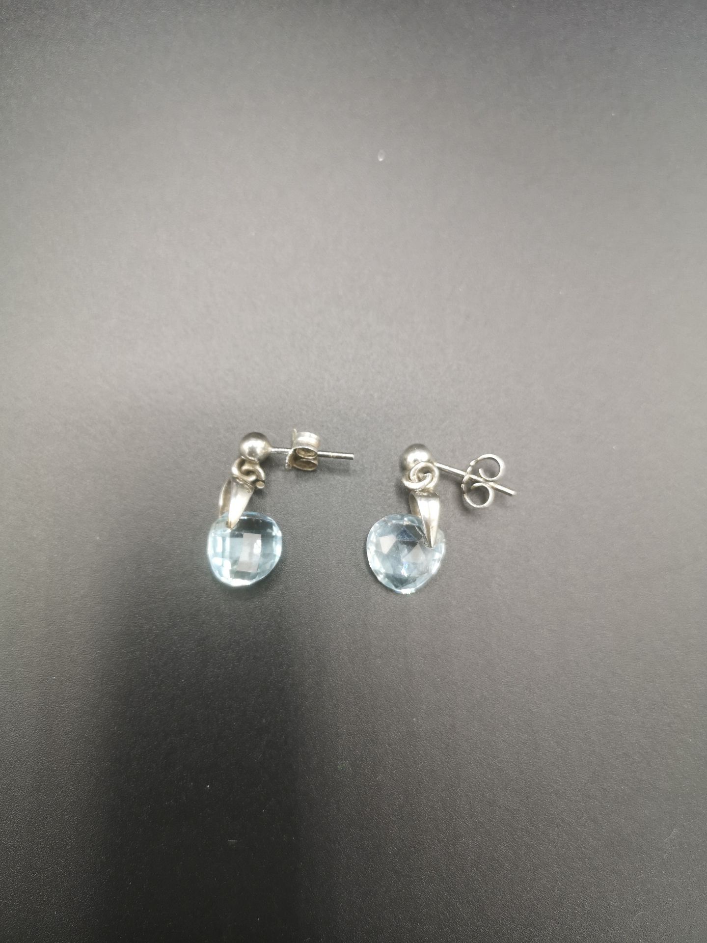 Pair of silver and topaz earrings - Bild 4 aus 4