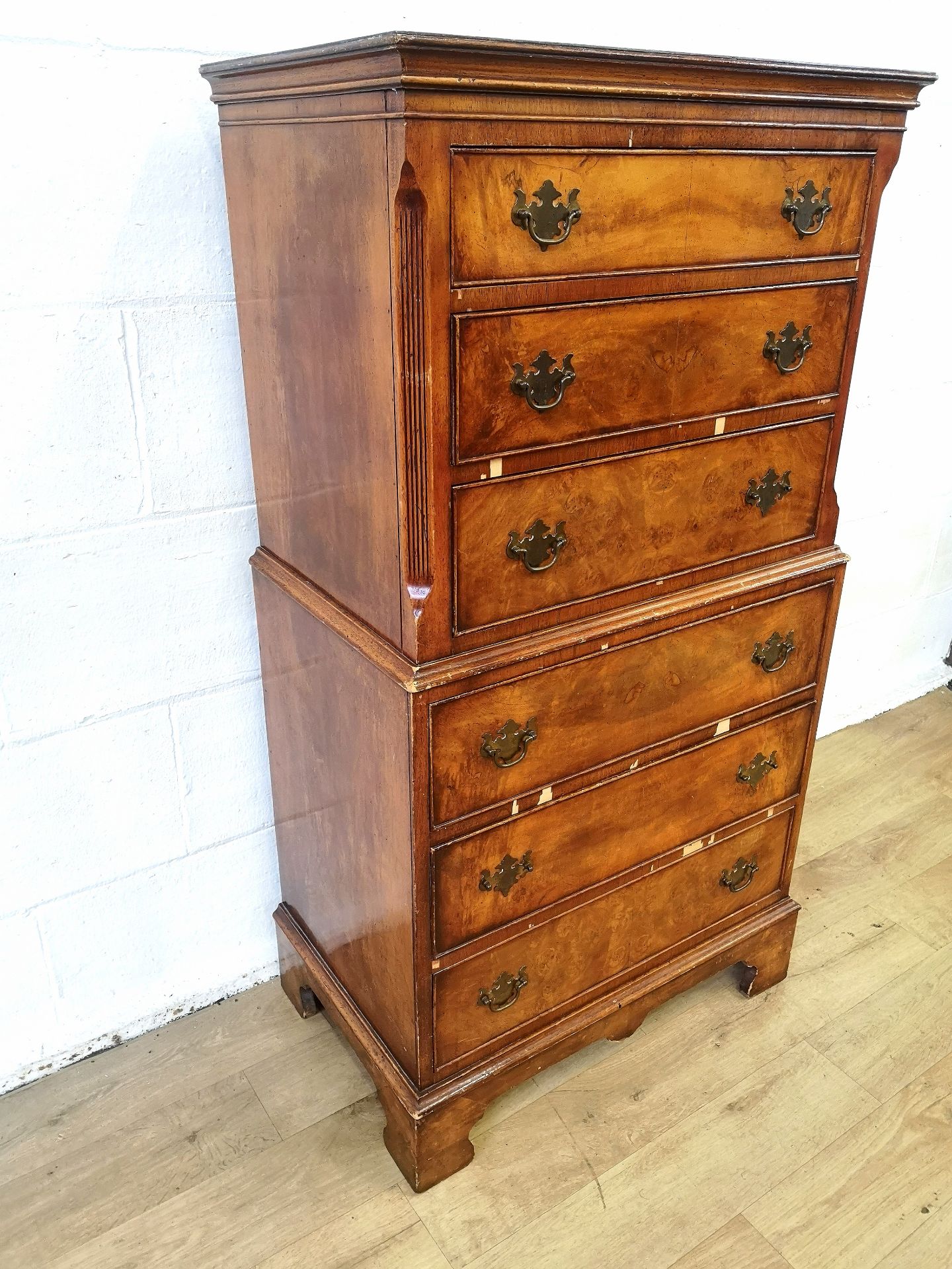 Mahogany veneer tallboy - Image 2 of 6