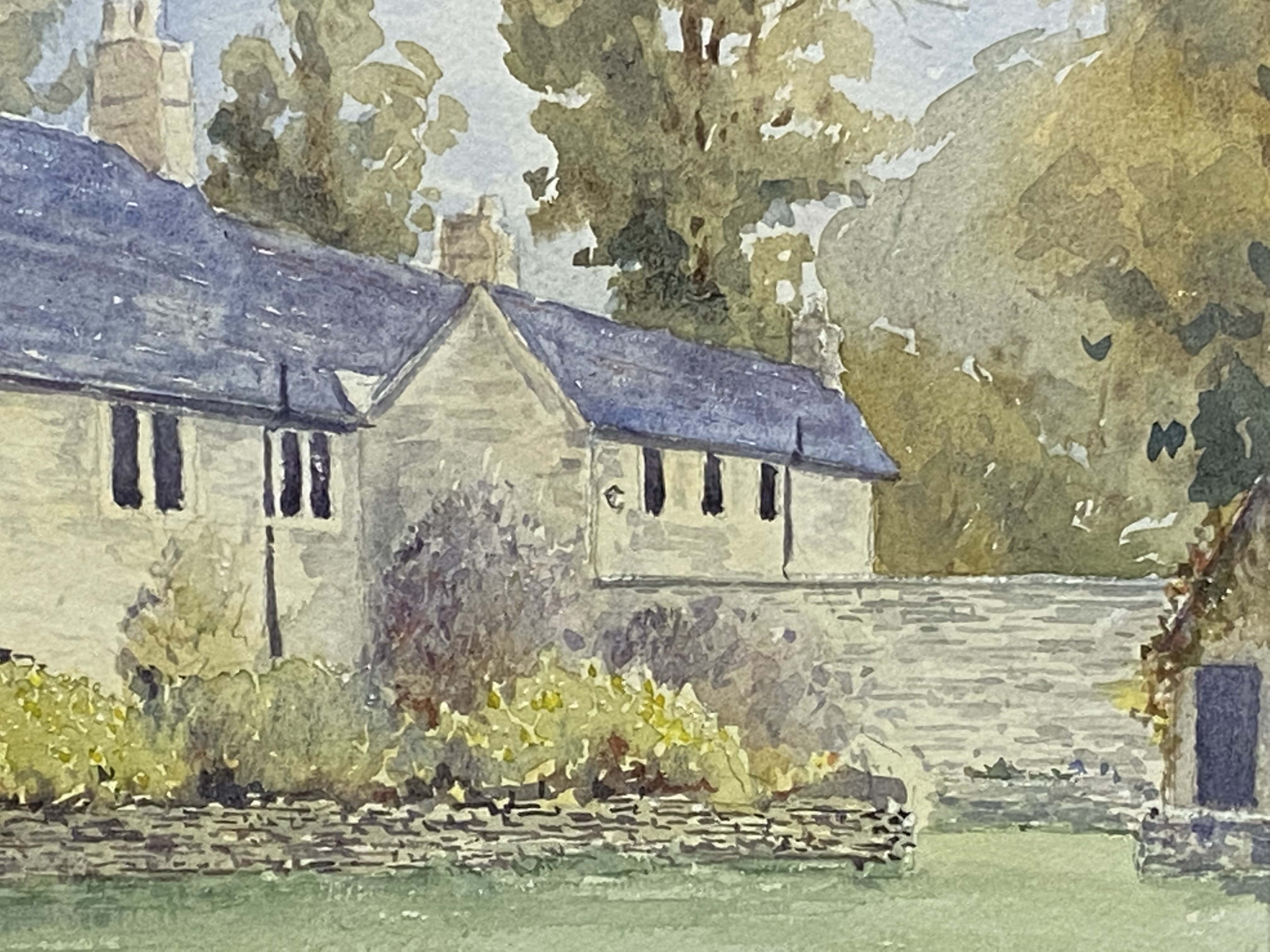 Framed and glazed watercolour of a cottage - Image 3 of 5