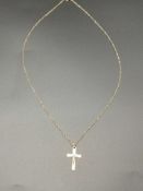 9ct gold necklace with crucifix pendant