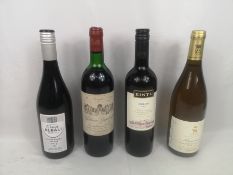 Four 75cl bottles of wine