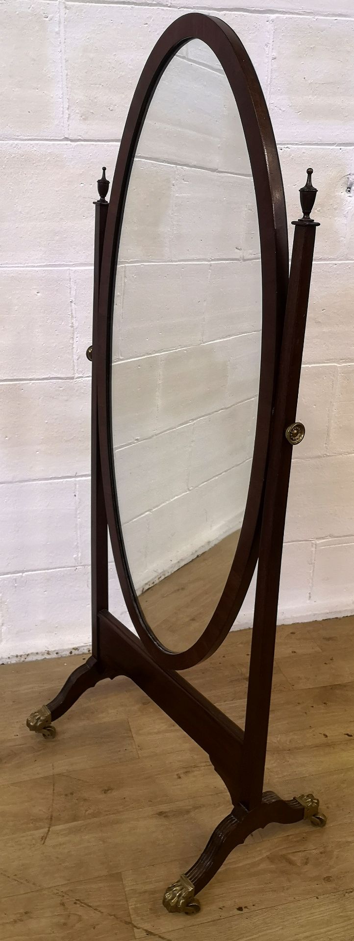 Mahogany cheval mirror - Image 3 of 6