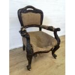 Mahogany open armchair