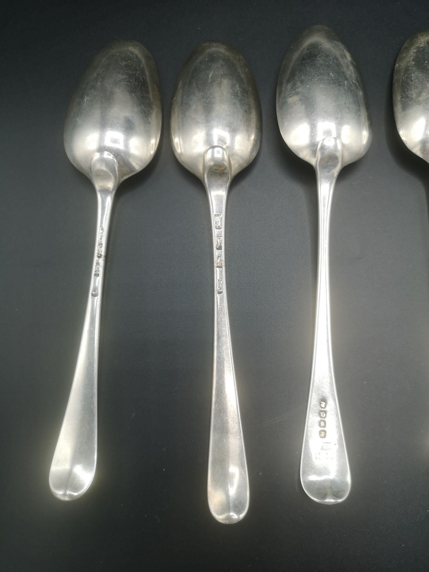 Two Georgian silver spoons with five other silver spoons - Image 7 of 8