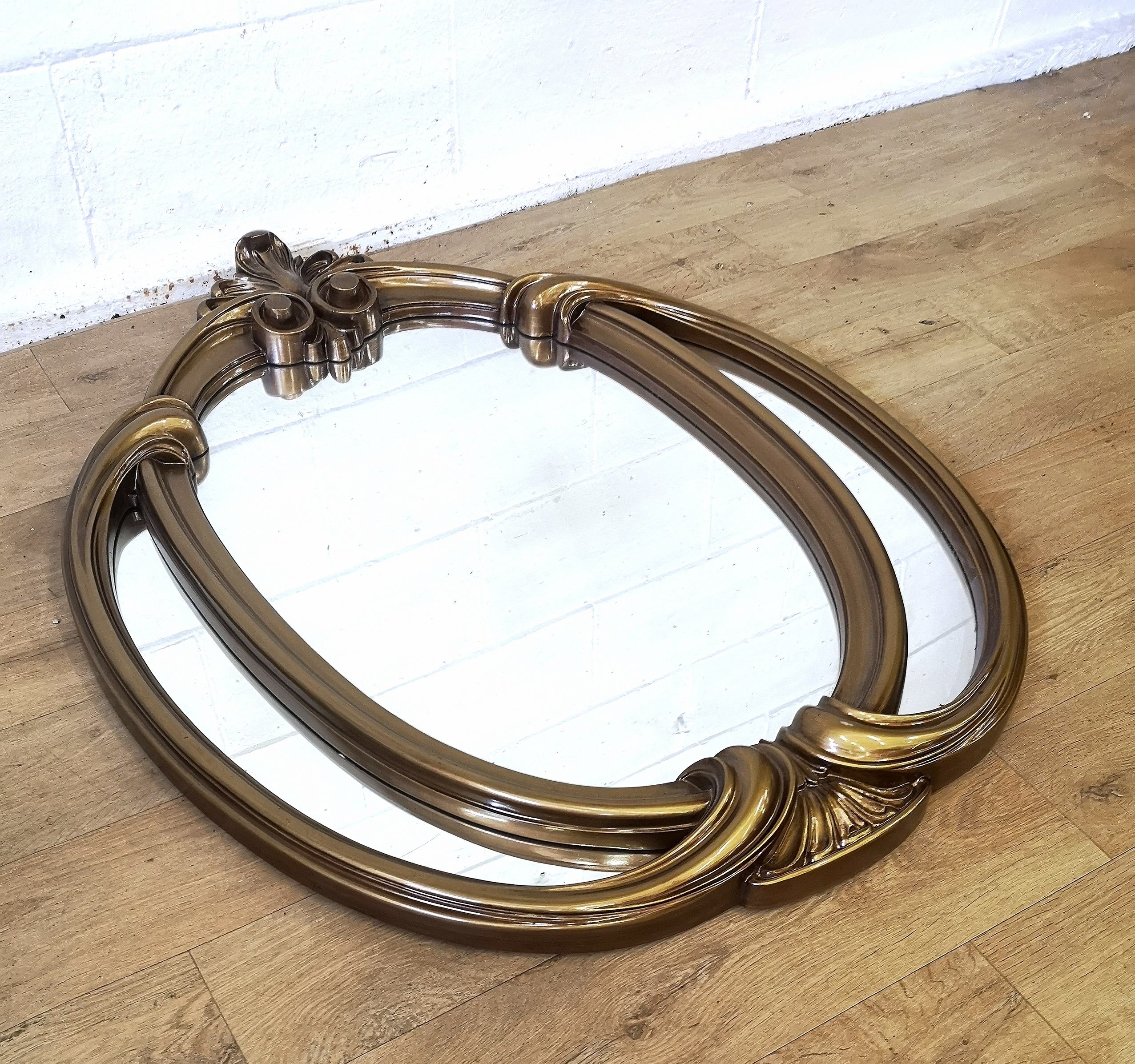Contemporary bronze painted wall mirror - Image 3 of 5