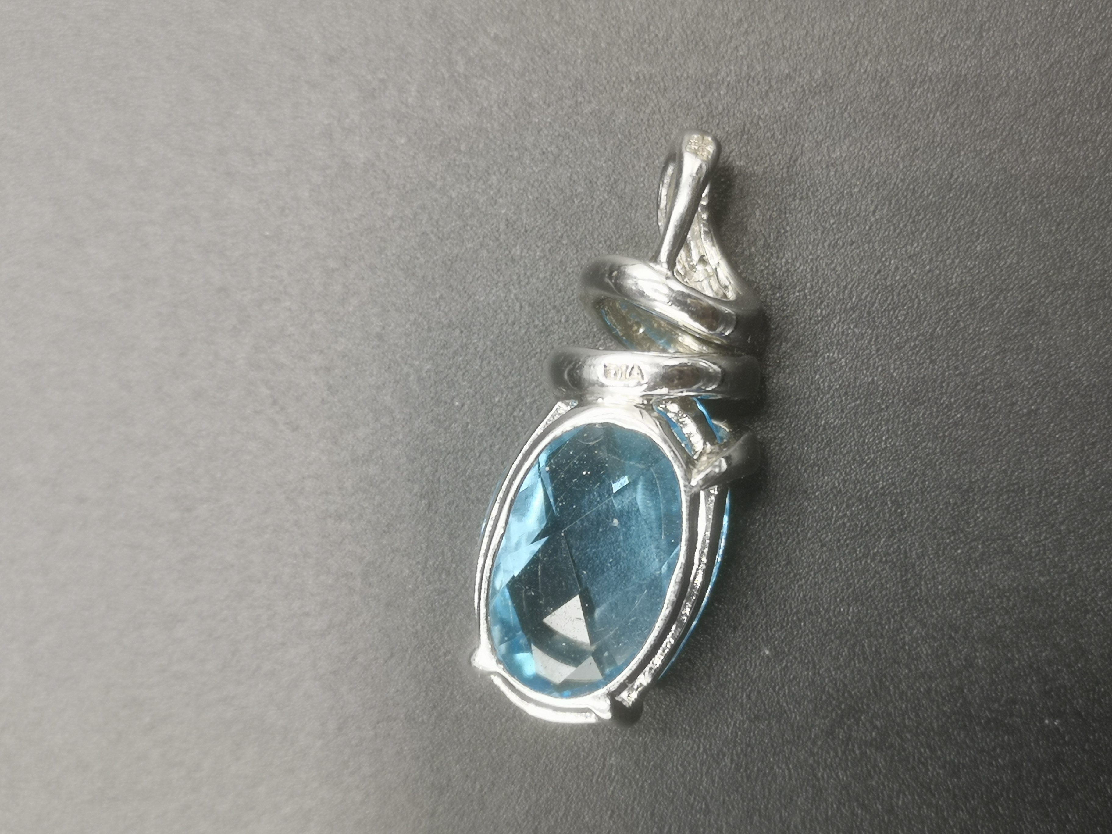 9ct white gold, diamond and topaz pendant - Image 2 of 5