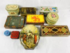 Ten Huntley & Palmers biscuit tins.