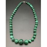 Malachite graduated bead necklace