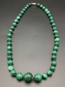 Malachite graduated bead necklace