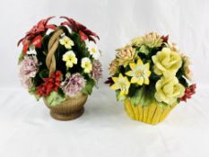 Two Capodimonte flower displays