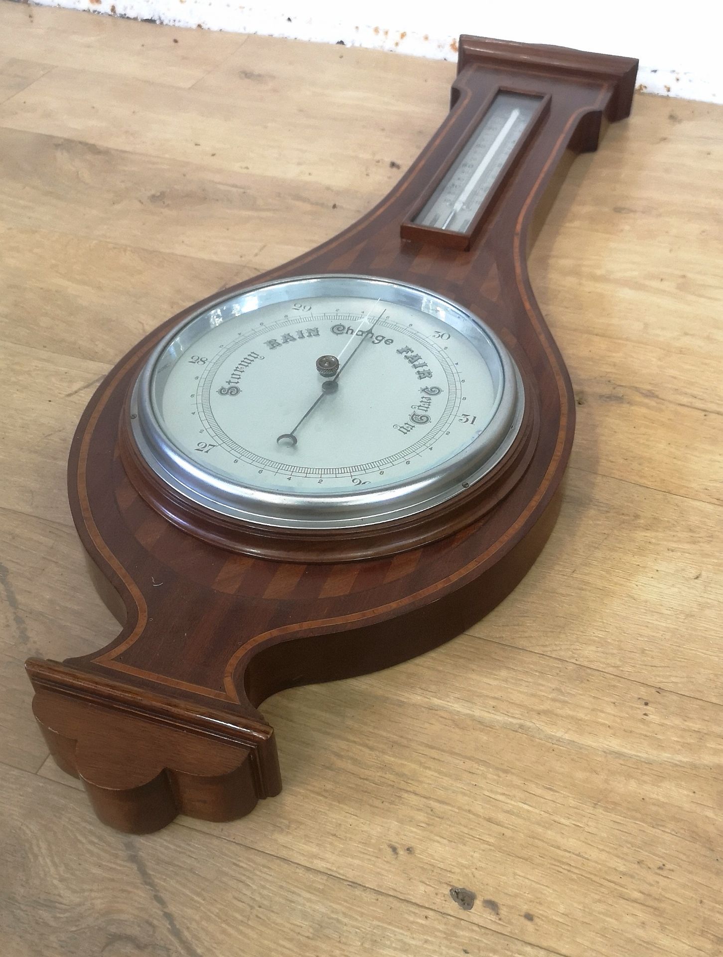 Mahogany wall mounted barometer - Image 4 of 5