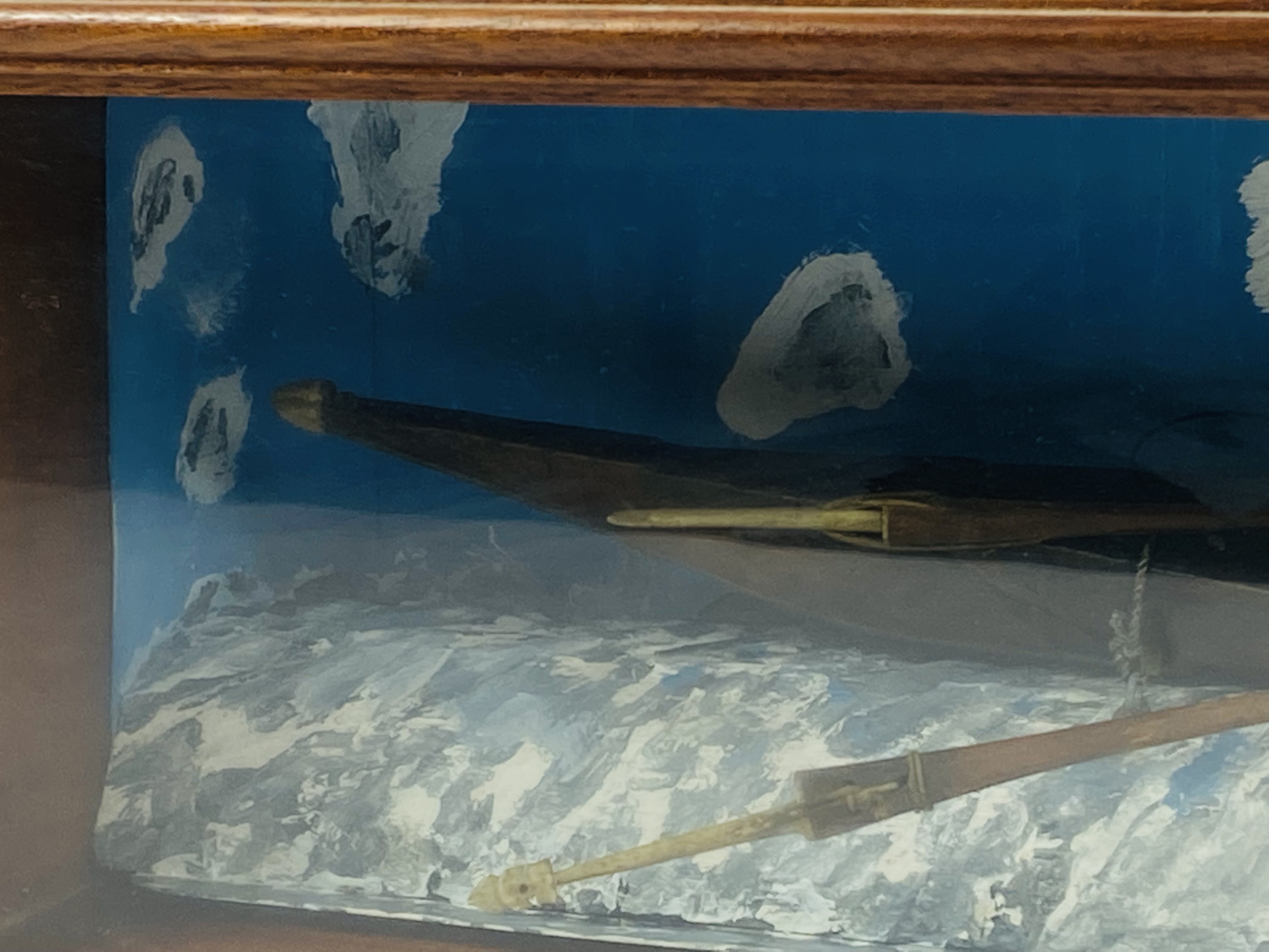 Glass fronted case containing a model Inuit kayak - Image 4 of 5