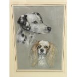 Two framed and glazed pastels of dogs