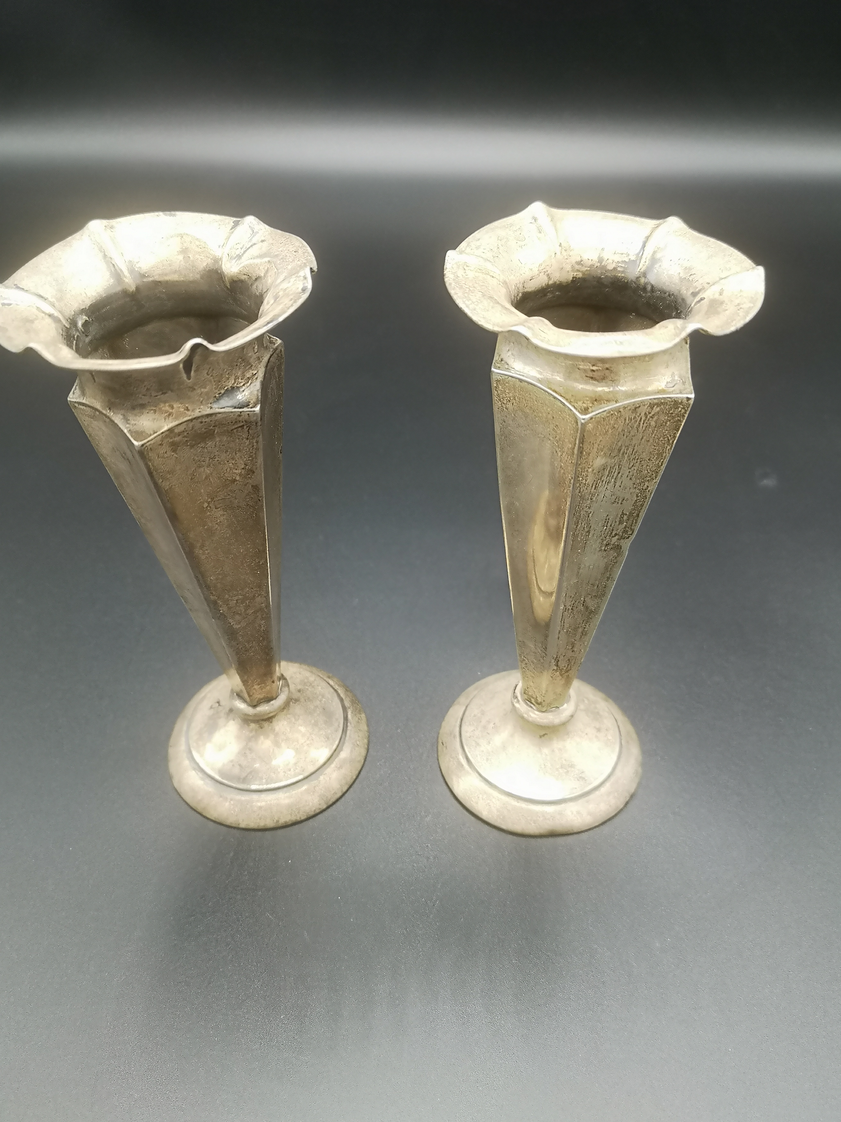 A pair of silver vases and other items of silver - Image 3 of 11