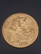 George V gold half sovereign 1912