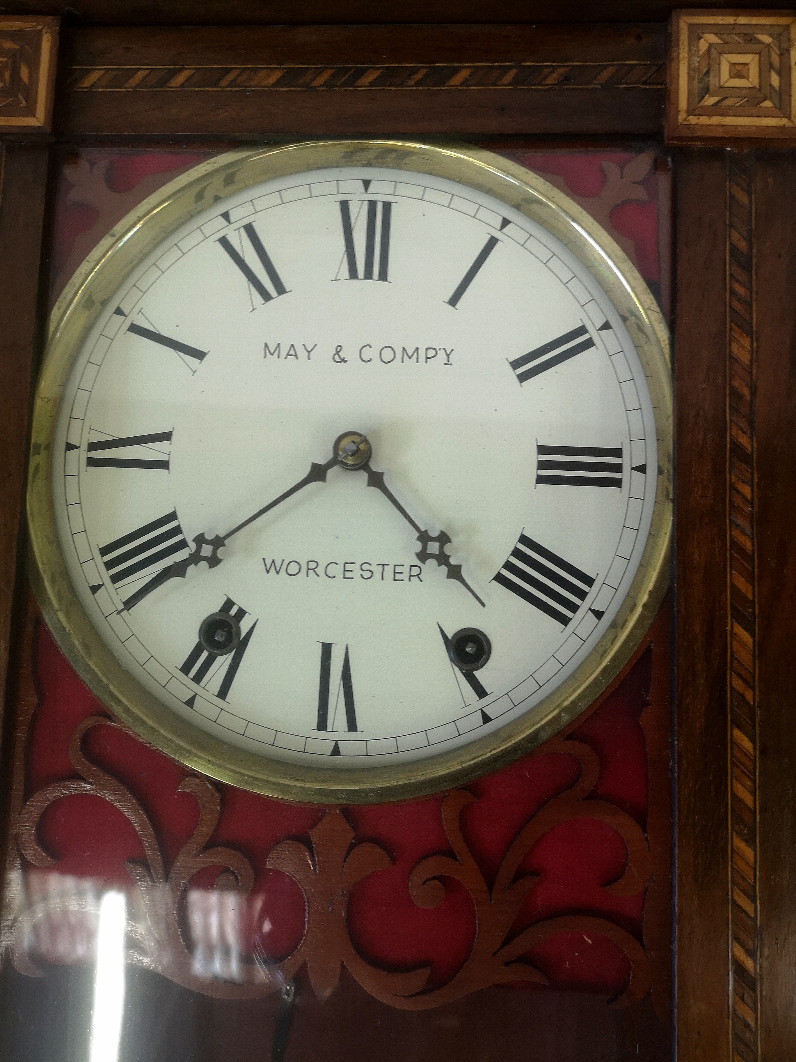 May & Co mahogany wall clock - Image 4 of 6