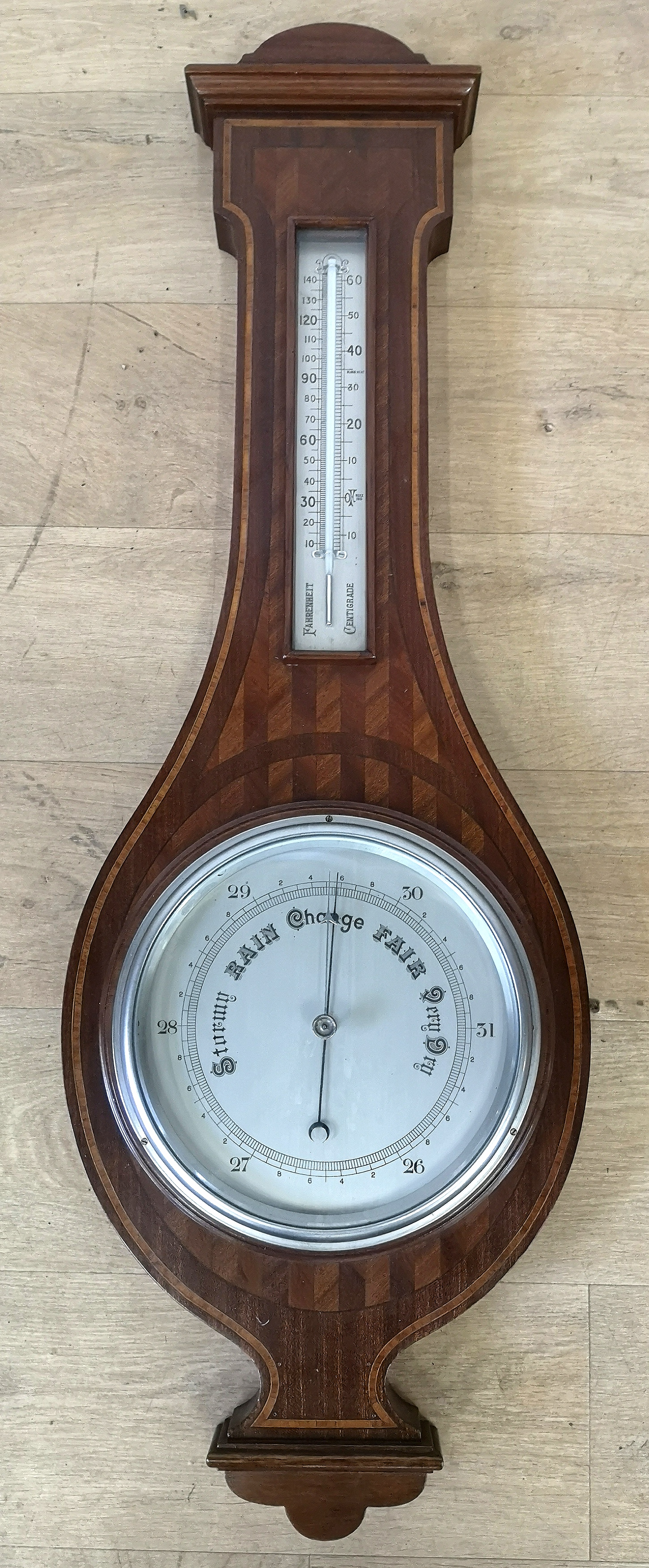 Mahogany wall mounted barometer