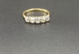 18ct gold five diamond ring