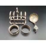 Silver toast rack and other silver