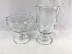 Glass vase and bowl with acid etched decoration