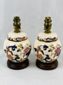 Two Mason's Ironstone Mandalay table lamps