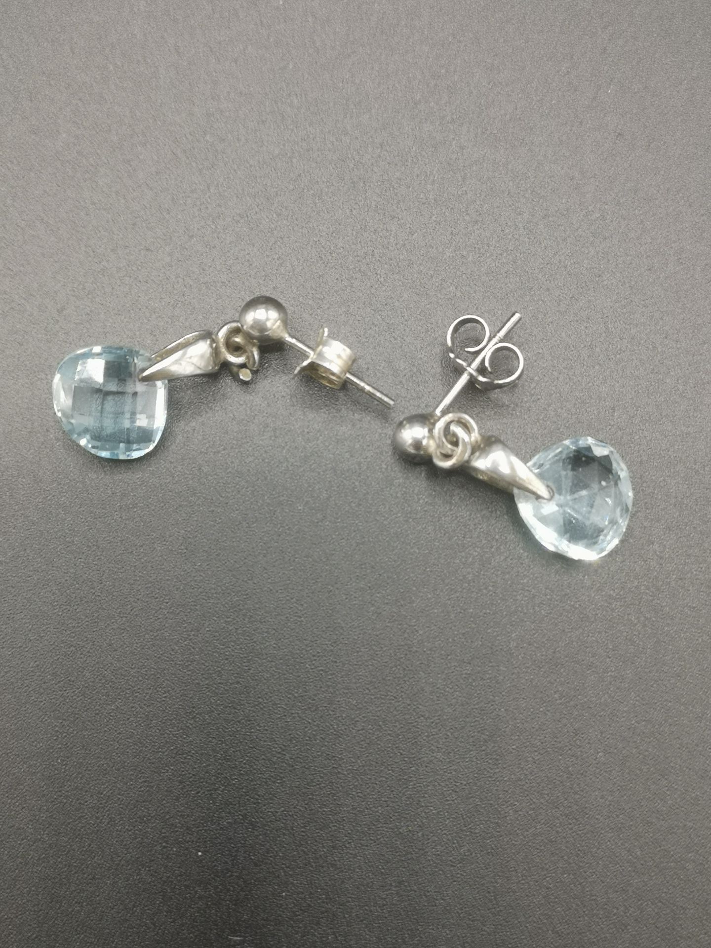 Pair of silver and topaz earrings - Image 3 of 4