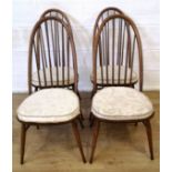 Four Ercol hoop back dining chairs