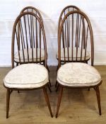 Four Ercol hoop back dining chairs