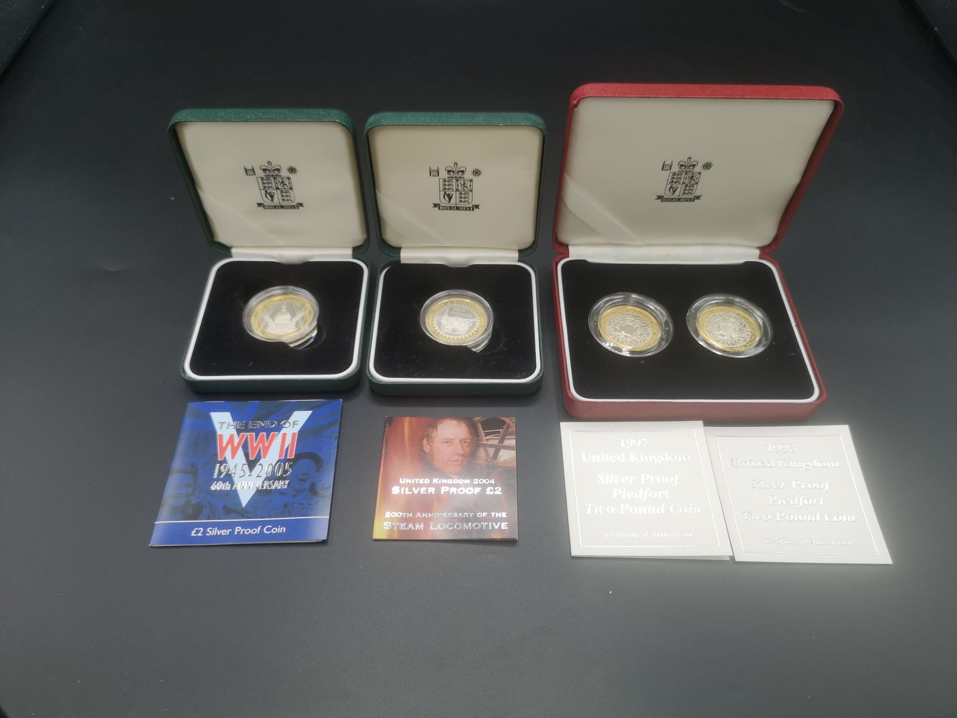 Four Royal mint boxed silver £2 coins