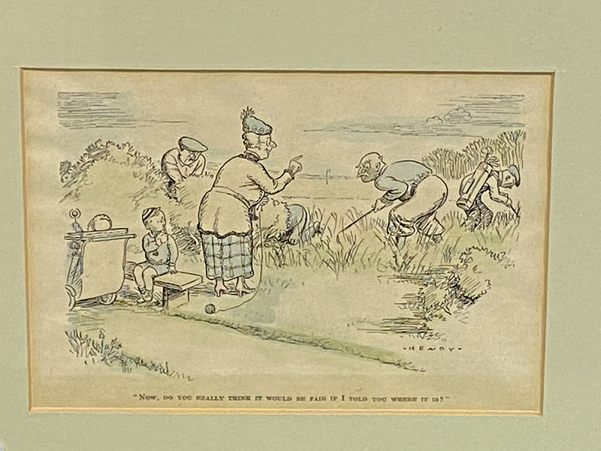 Three framed and glazed golfing cartoons - Image 5 of 6