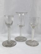 Three airtwist stem drinking glasses