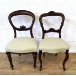 Two Victorian mahogany balloon back dining chairs