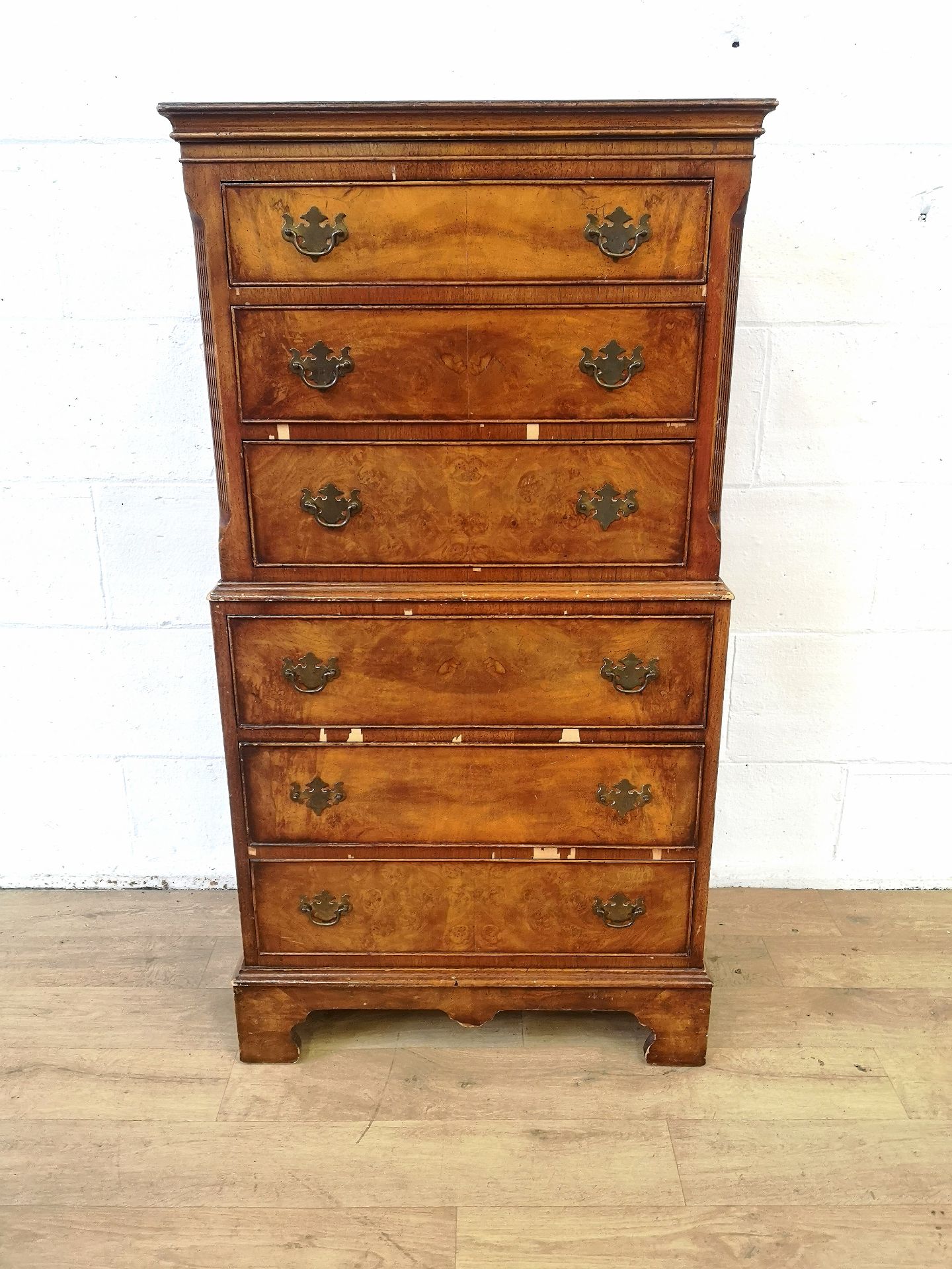 Mahogany veneer tallboy