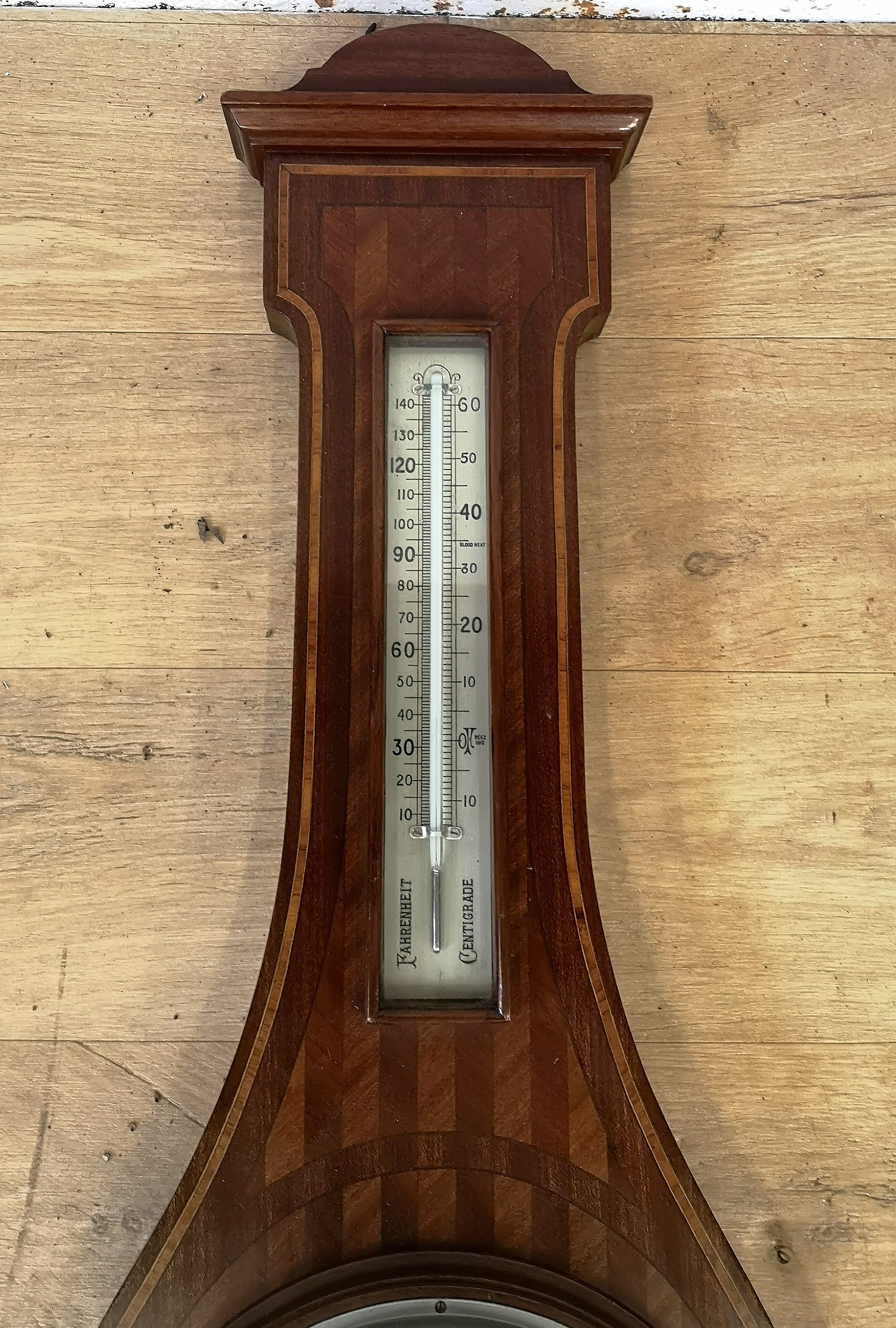 Mahogany wall mounted barometer - Image 5 of 5