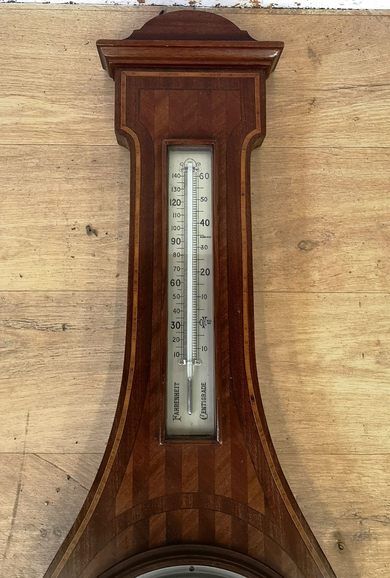 Mahogany wall mounted barometer - Image 5 of 5